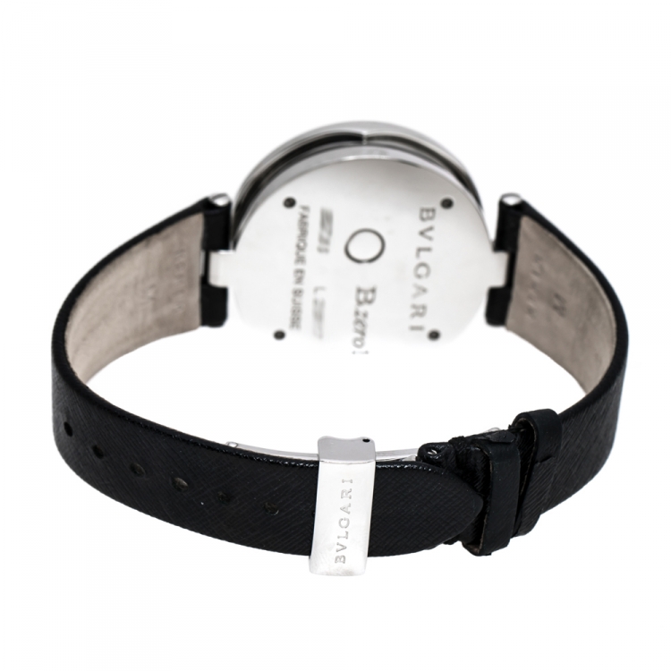 Pre Owned Bvlgari Black Butterfly Diamond Inlay Motif B.Zero1 BZ 35 S Women's Wristwatch 35MM