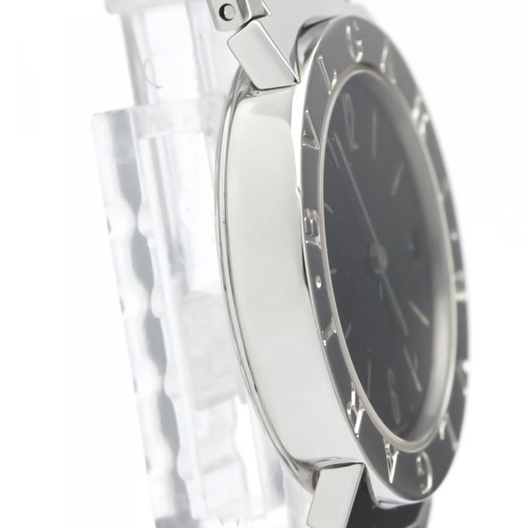 Pre Owned Bvlgari Black Stainless Steel Bvlgari Bvlgari BB30SSD Women's Wristwatch 30MM