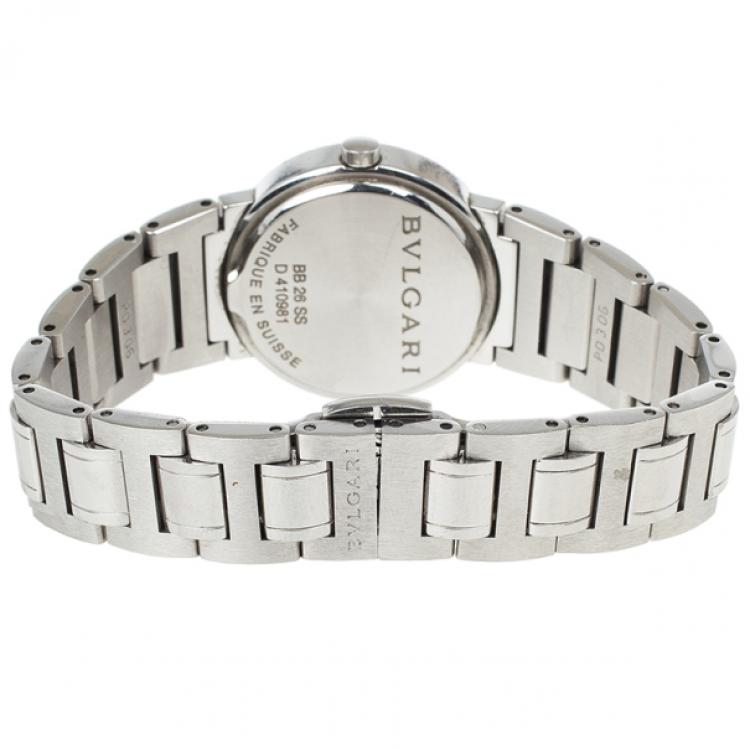 Pre Owned Bvlgari Black B-Zero1 Diamond SS Womens Watch 26 MM