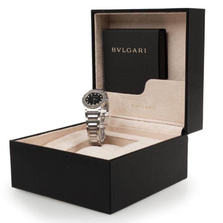 Pre Owned Bvlgari Black B-Zero1 Diamond SS Womens Watch 26 MM
