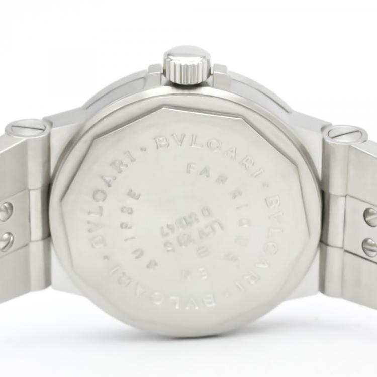 Pre Owned Bvlgari Black Stainless Steel Diagono Sport Automatic LCV29S Women's Wristwatch 29 MM