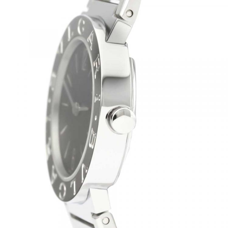 Pre Owned Bvlgari Black Stainless Steel Bvlgari BB26SS Women's Wristwatch 26 MM