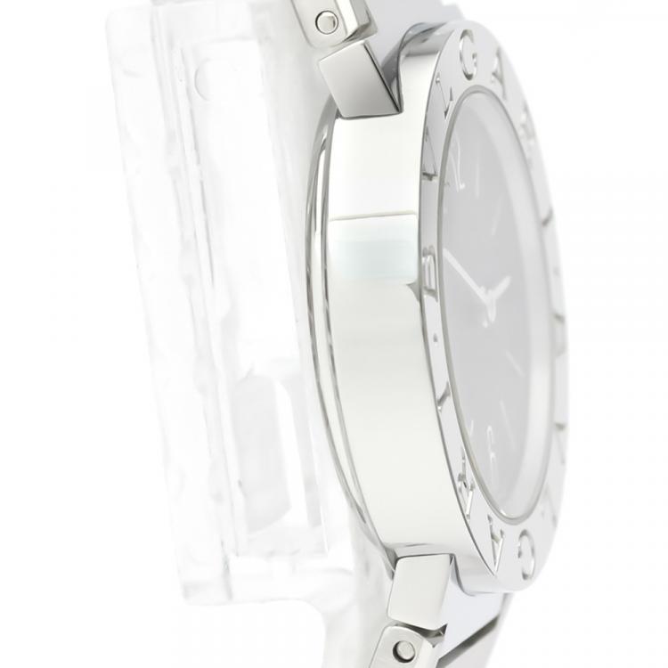 Pre Owned Bvlgari Black Stainless Steel Bvlgari BB26SS Women's Wristwatch 26 MM