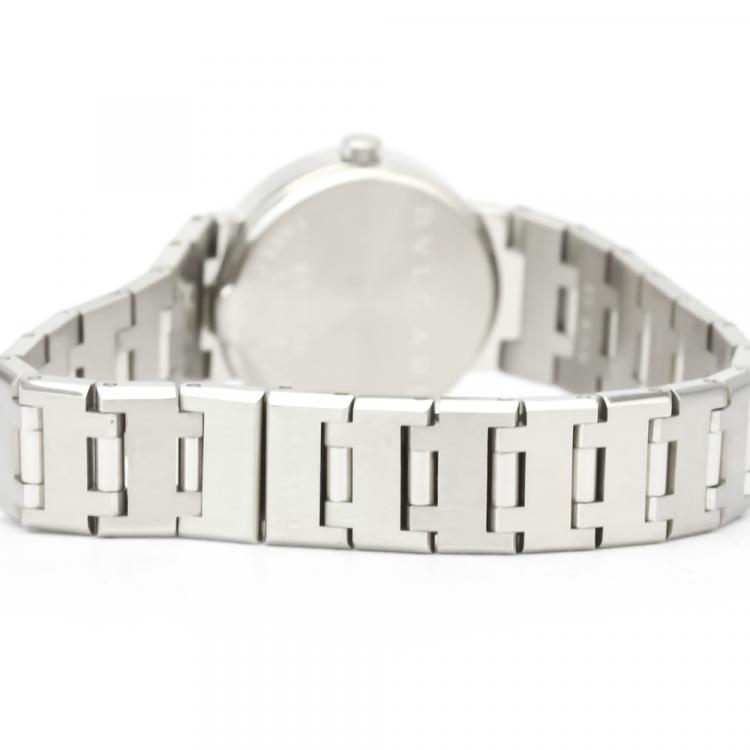 Pre Owned Bvlgari Black Diamonds Stainless Steel Bvlgari BB23SS Quartz Women's Wristwatch 22 MM