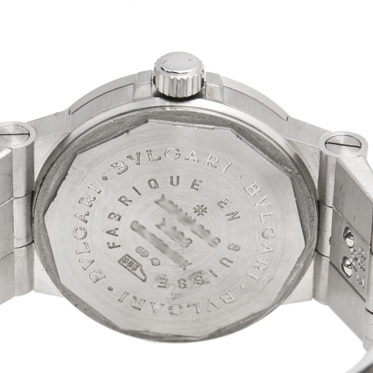 Pre Owned Bvlgari White 18K White Gold Diagono Automatic Women's Wristwatch 29 mm