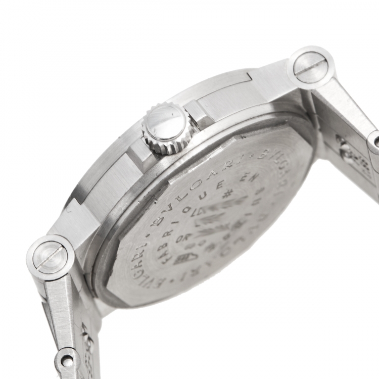 Pre Owned Bvlgari White 18K White Gold Diagono Automatic Women's Wristwatch 29 mm