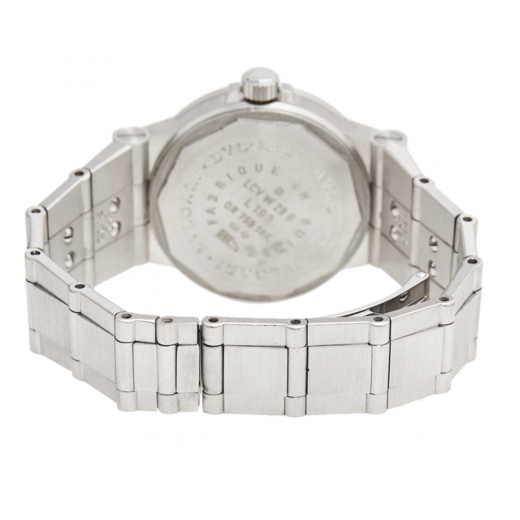 Pre Owned Bvlgari White 18K White Gold Diagono Automatic Women's Wristwatch 29 mm