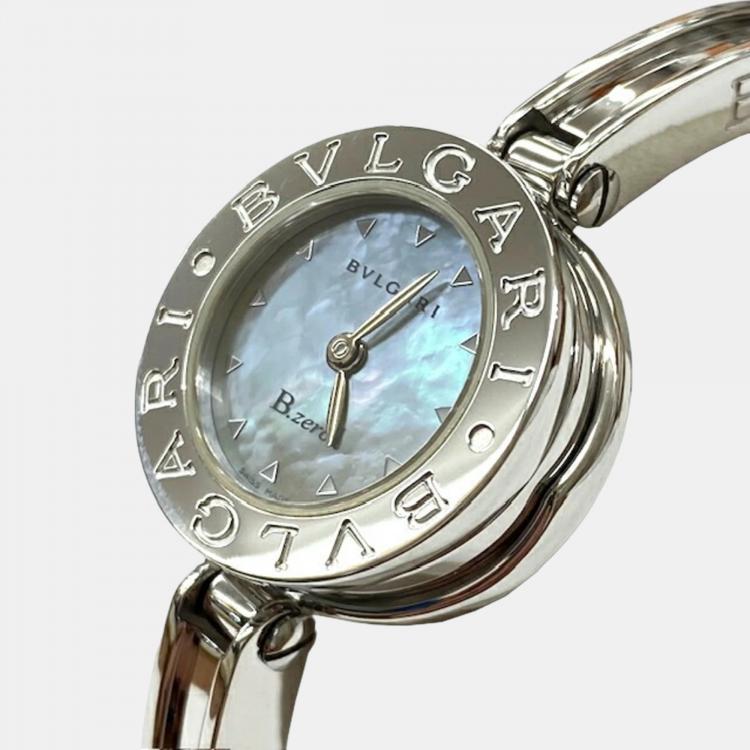 Pre Owned Bvlgari Black Shell Stainless Steel B.Zero1 BZ22S Quartz Women's Wristwatch 22 mm