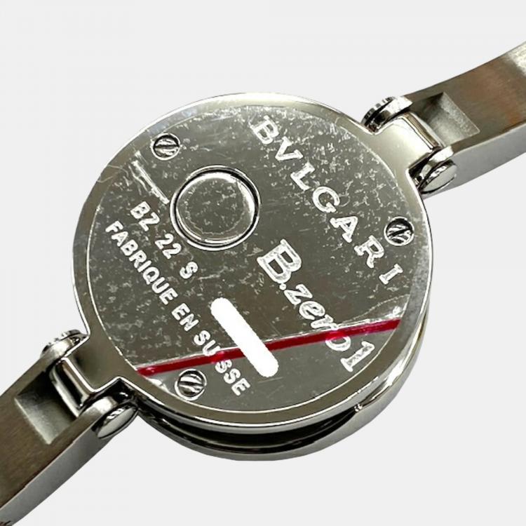 Pre Owned Bvlgari Black Shell Stainless Steel B.Zero1 BZ22S Quartz Women's Wristwatch 22 mm