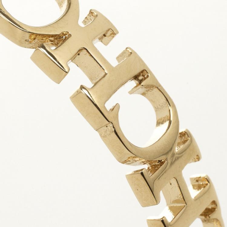 Pre Owned Carolina Herrera CH Open Golden Bracelet