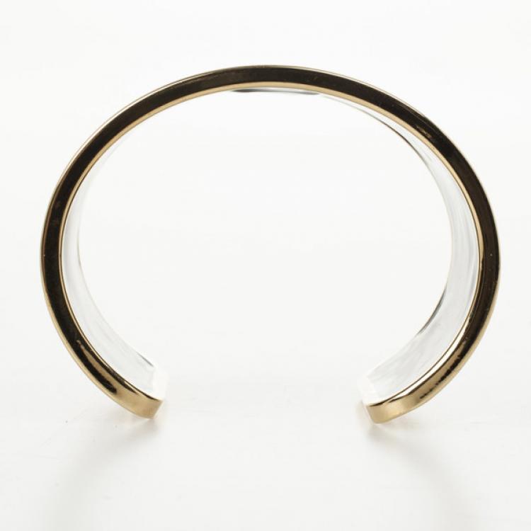 Pre Owned Carolina Herrera CH Logo Multicolor Cuff Bracelet