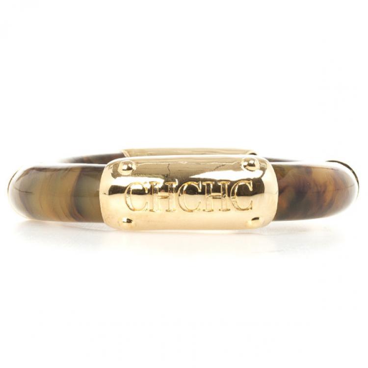 Pre Owned Carolina Herrera Brown Resin Bangle