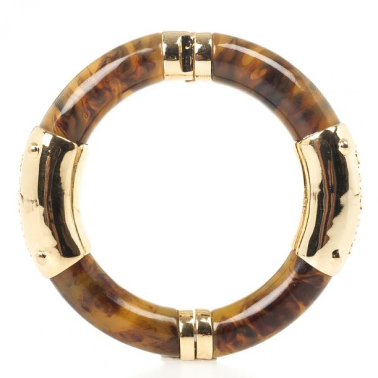 Pre Owned Carolina Herrera Brown Resin Bangle