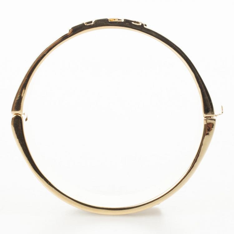 Pre Owned Carolina Herrera CH logo Black Cuff Bracelet