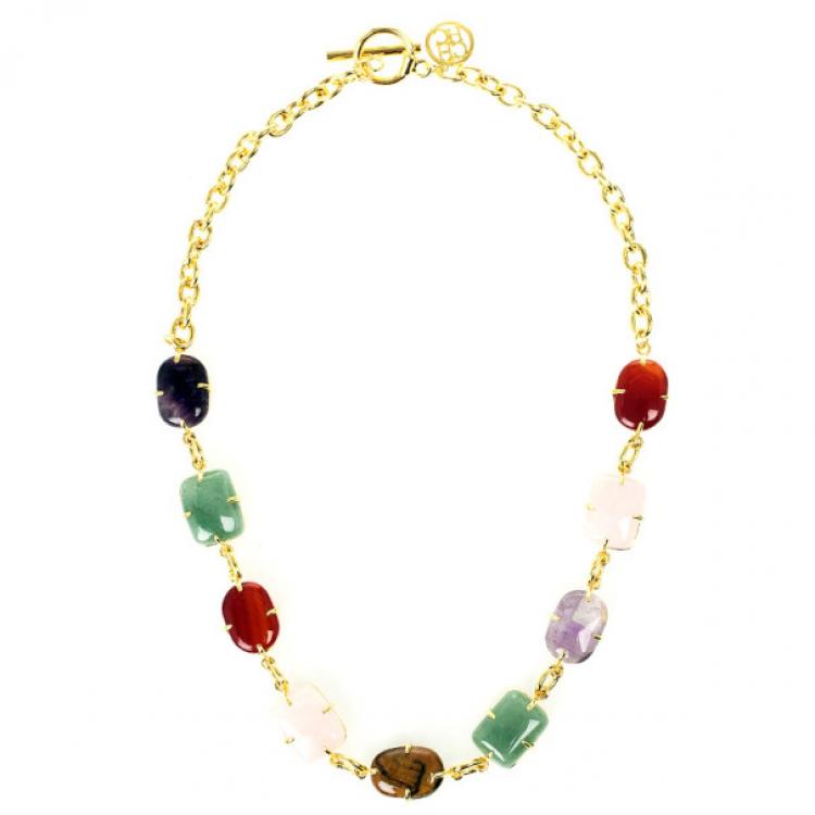 Pre Owned Carolina Herrera Colored Stones Necklace