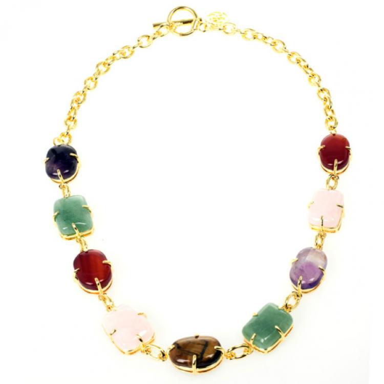 Pre Owned Carolina Herrera Colored Stones Necklace