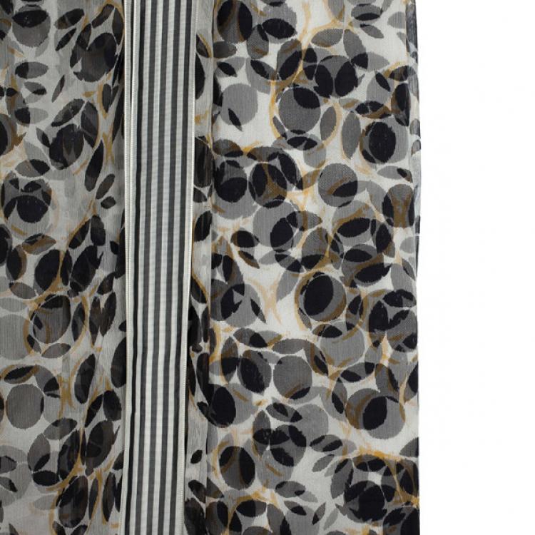 Pre Owned Carolina Herrera Printed Chiffon Gown M