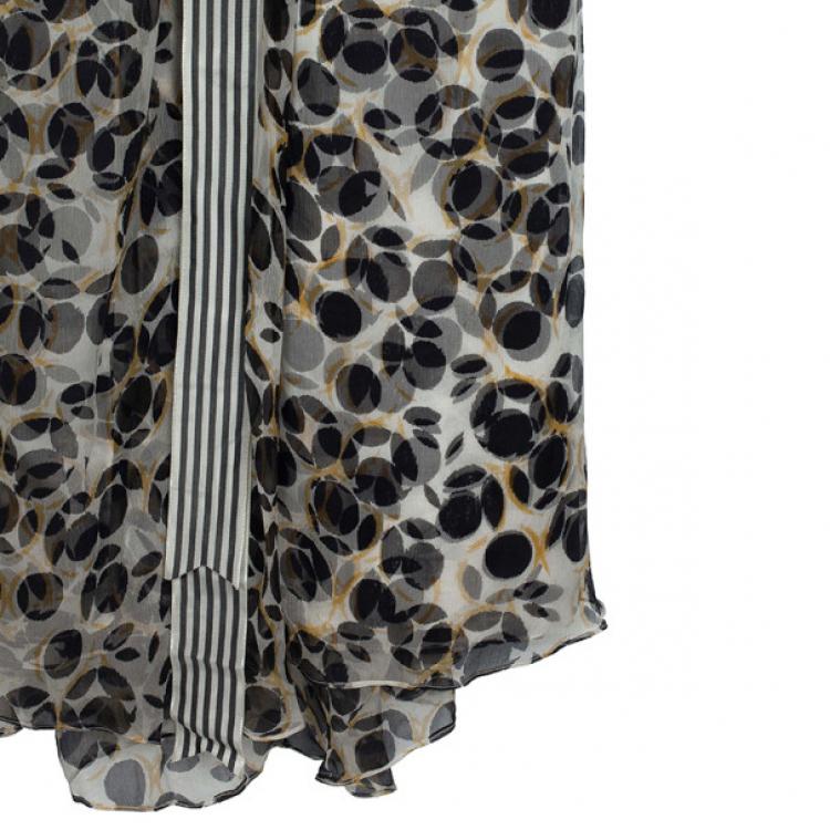 Pre Owned Carolina Herrera Printed Chiffon Gown M