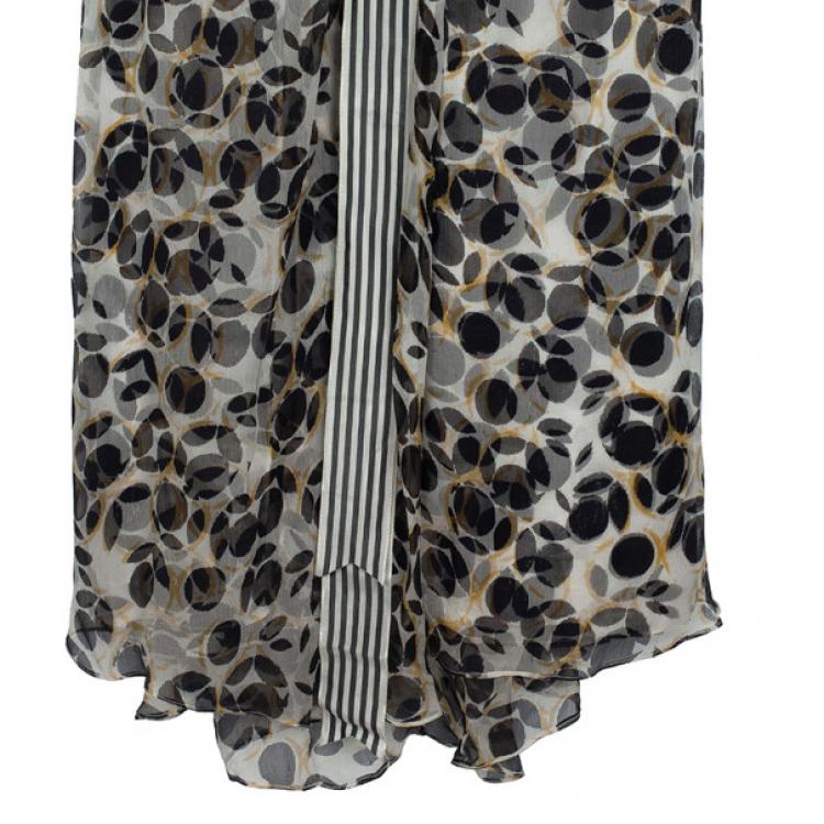 Pre Owned Carolina Herrera Printed Chiffon Gown M