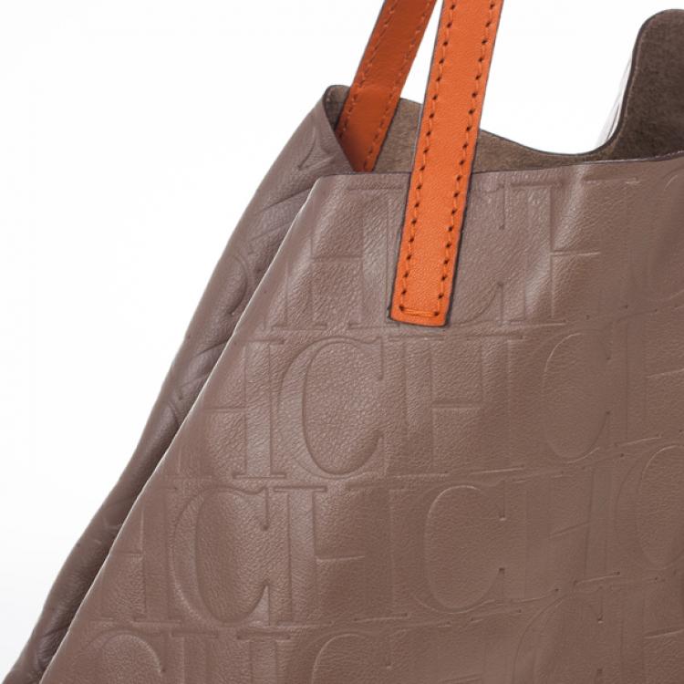 Pre Owned Carolina Herrera Silver Matryoshka Tote