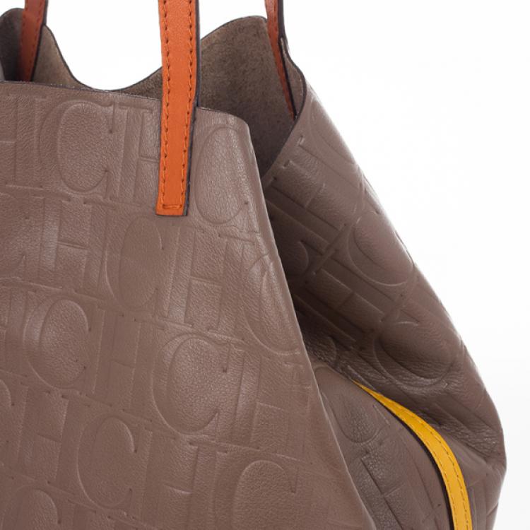 Pre Owned Carolina Herrera Silver Matryoshka Tote