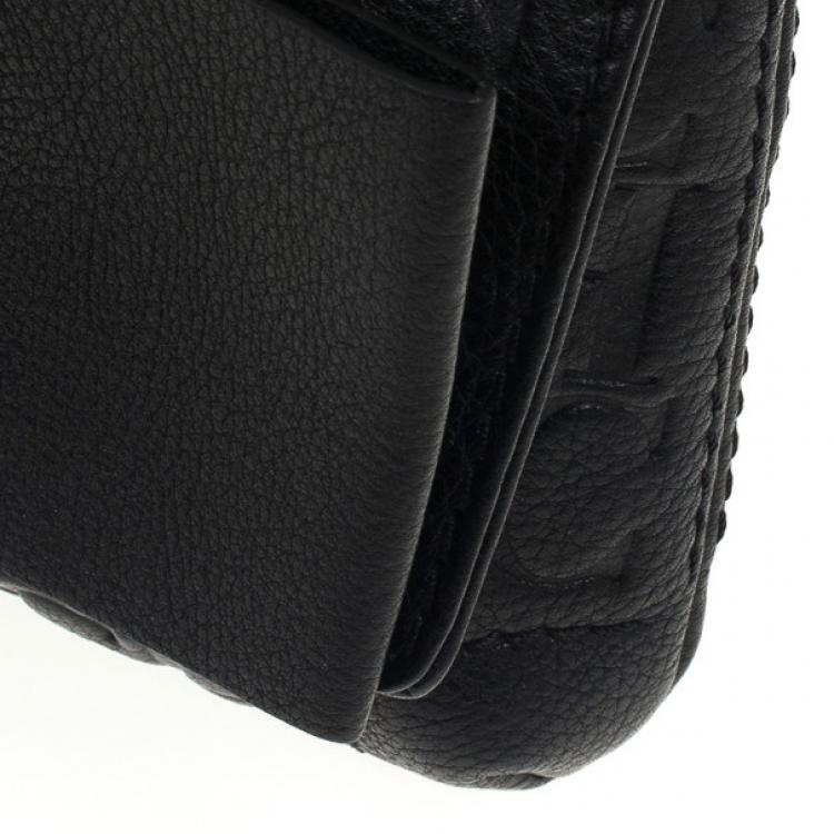 Pre Owned Carolina Herrera Monogram Embossed Bow Bag