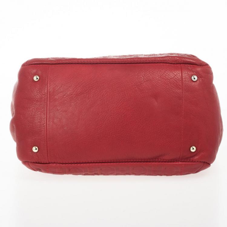 مملوكة مسبقًا Carolina Herrera Red Monogram Embossed 'New Anna' Tote