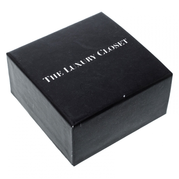 Pre Owned Carolina Herrera Brown CH Logo Leather Bracelet