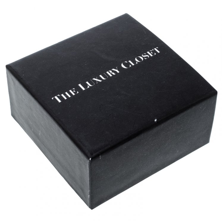 Pre Owned Carolina Herrera Crystal Embedded Floral Gold Tone Bracelet