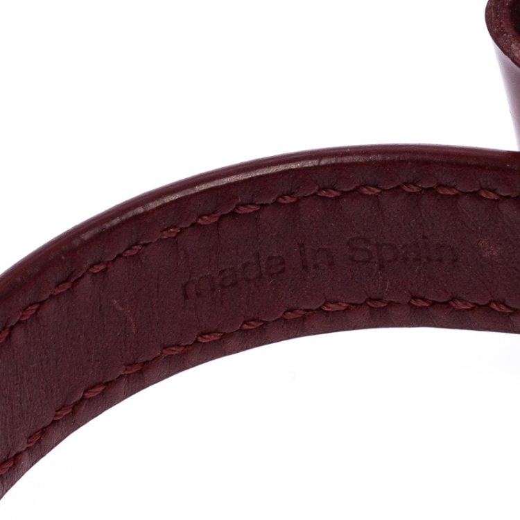 Pre Owned Louis Vuitton Red Leather Gold Tone Bow Bracelet