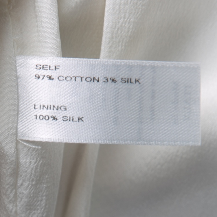 Pre Owned Carolina Herrera White Sparrow Printed Sleeveless Sheath Dress M