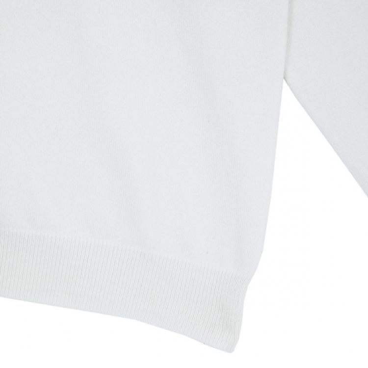 Pre Owned Carolina Herrera White Knit Cardigan XS