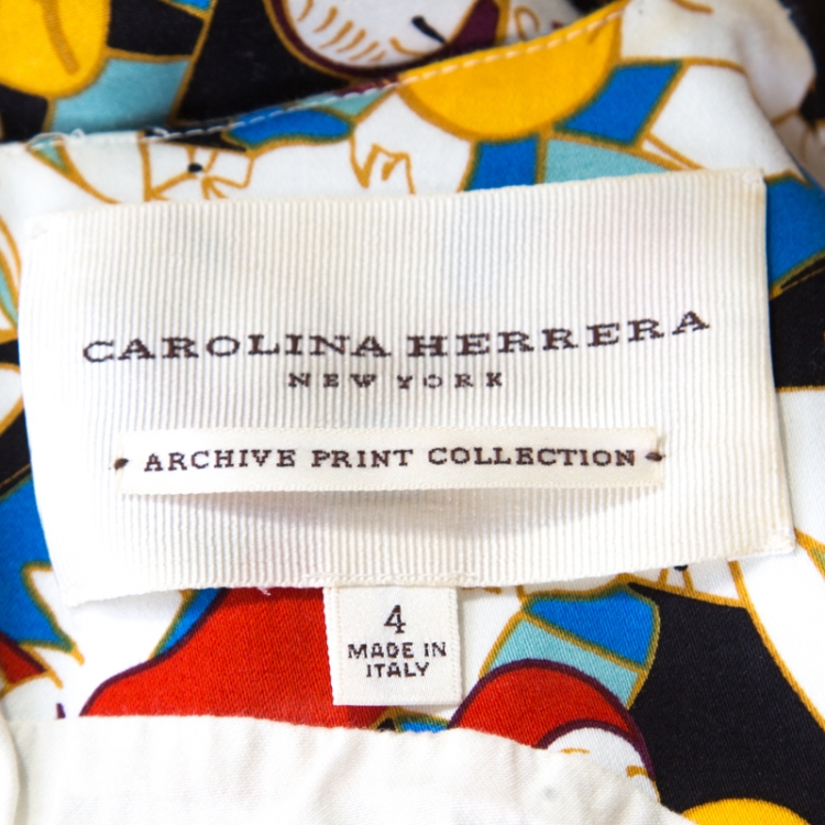Pre Owned Carolina Herrera Archive Collection Tango Dancer Print Sleeveless Sheath Dress S