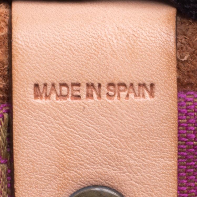 Pre Owned Carolina Herrera Peach Monogram Leather Andy Boston Bag
