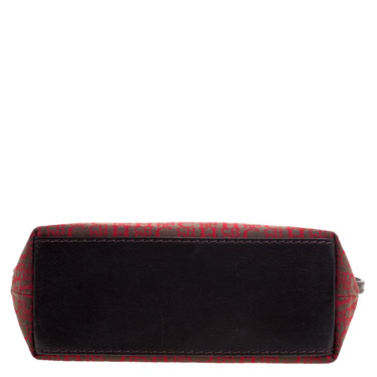 Pre Owned حقيبة ماكياج صغيرة كارولينا هيريرا كانفاس بنية/ حمراء