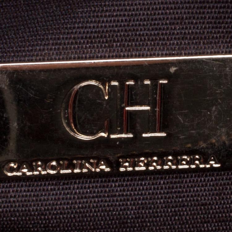 Pre Owned حقيبة ماكياج صغيرة كارولينا هيريرا كانفاس بنية/ حمراء