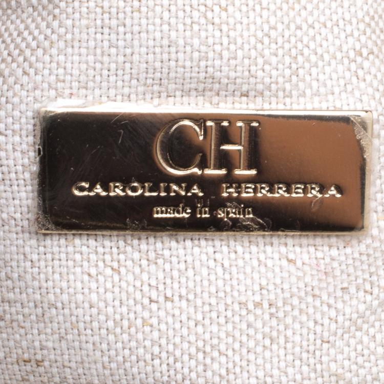 Pre Owned Carolina Herrera Yellow Leather Envelope Shoulder Bag