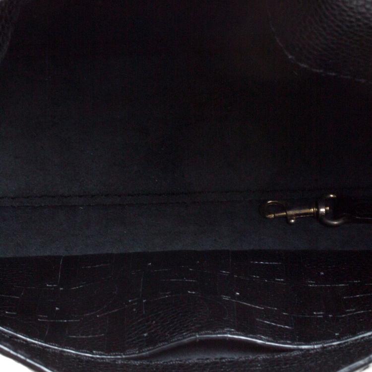 Pre Owned Carolina Herrera Black Leather Shoulder Bag