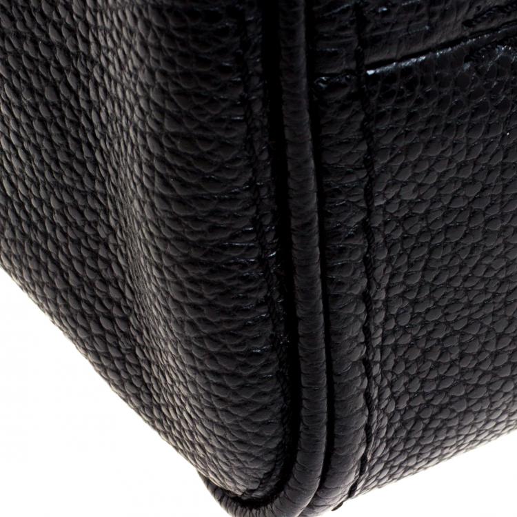 Pre Owned Carolina Herrera Black Leather Shoulder Bag