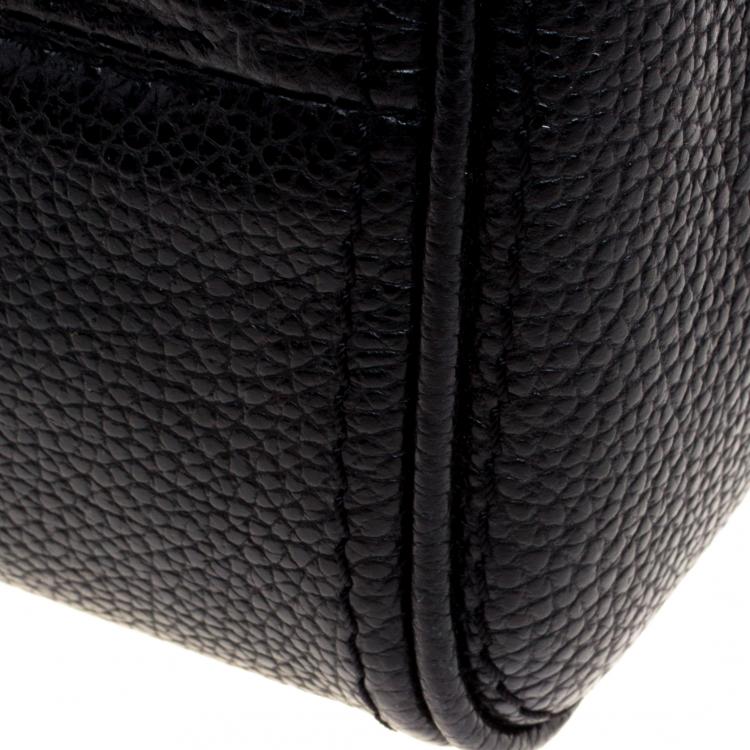 Pre Owned Carolina Herrera Black Leather Shoulder Bag