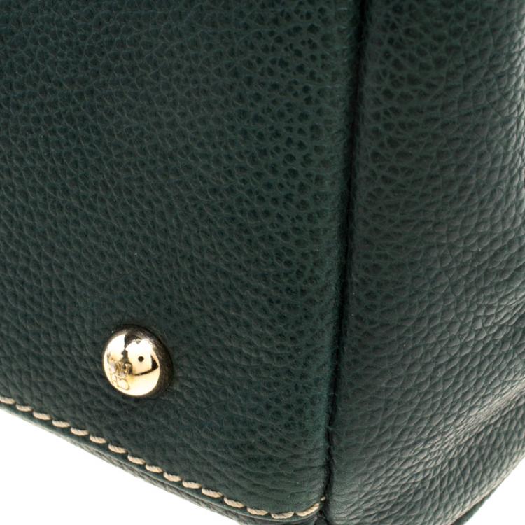 Pre Owned Carolina Herrera Dark Green Leather Matteo Satchel