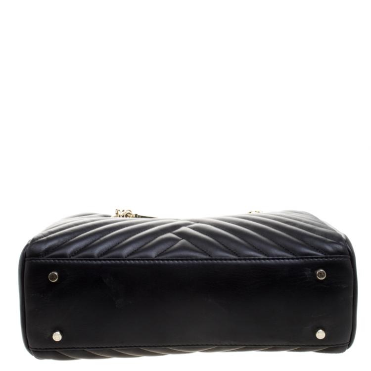 Pre Owned Carolina Herrera Black Quilted Leather Tote