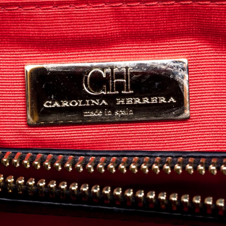 Pre Owned Carolina Herrera Black Quilted Leather Tote