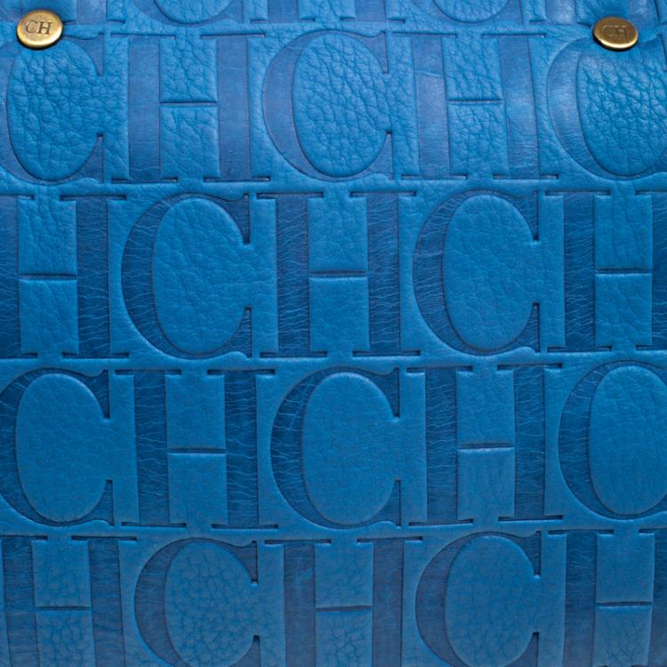 مملوكة مسبقًا Carolina Herrera Blue Leather Andy Boston Bag