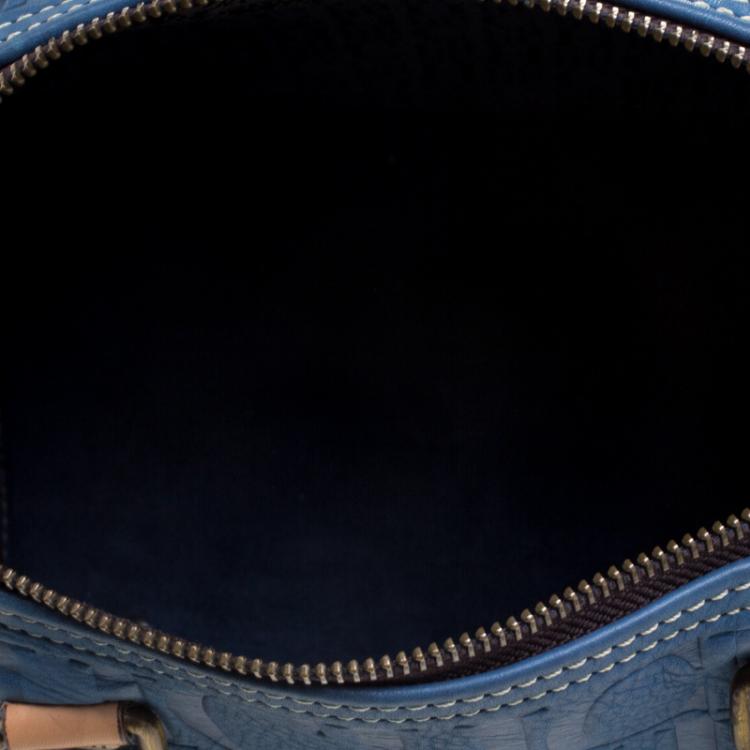 مملوكة مسبقًا Carolina Herrera Blue Leather Andy Boston Bag