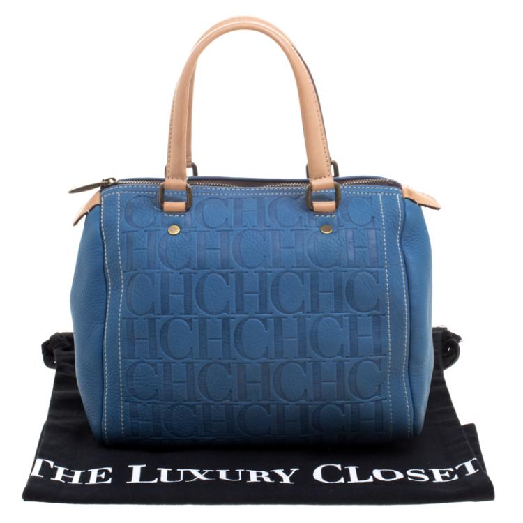 مملوكة مسبقًا Carolina Herrera Blue Leather Andy Boston Bag