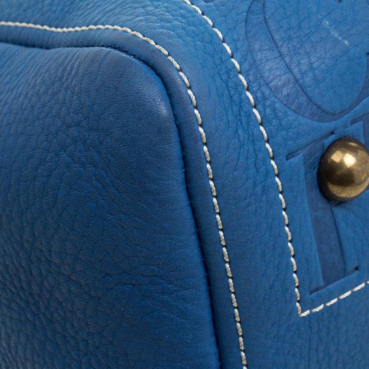 مملوكة مسبقًا Carolina Herrera Blue Leather Andy Boston Bag