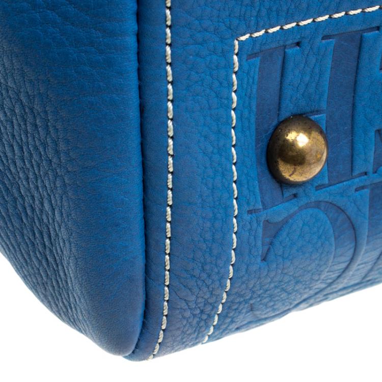 مملوكة مسبقًا Carolina Herrera Blue Leather Andy Boston Bag