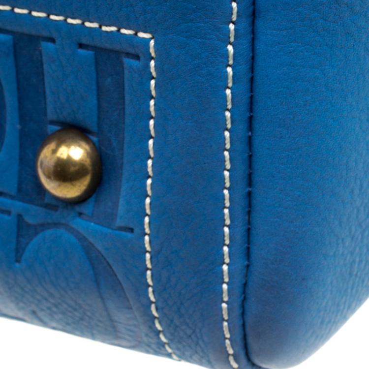 مملوكة مسبقًا Carolina Herrera Blue Leather Andy Boston Bag