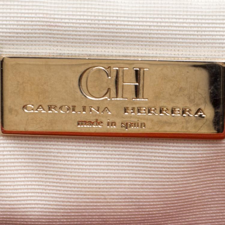 Pre Owned Carolina Herrera Red Monogram Leather Audrey Shoulder Bag